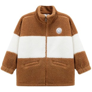 伯希和户外儿童羊羔绒加厚外套春季抓绒衣摇粒绒卫衣洋气开衫卫衣