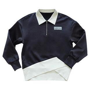 VCR STUDIO 原创丝光宽松设计感休闲卫衣2022早春情侣套头上衣