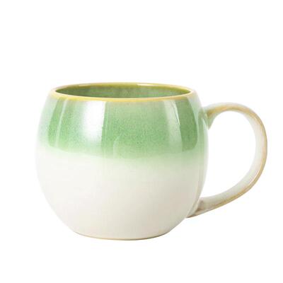 渐变绿色陶瓷马克杯早餐杯