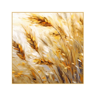 麦穗丰收数字油画奶油风治愈风景手工diy填色手绘餐厅两联装饰画