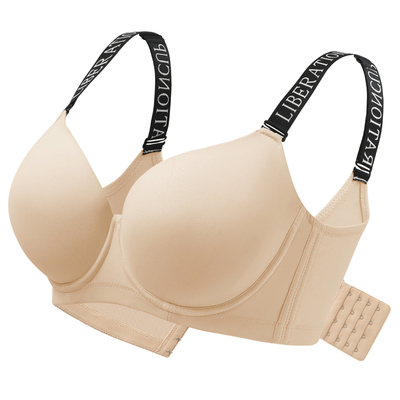 粉底液内衣女夏薄聚拢收副乳防下垂大胸显小大码圆圆杯文胸全罩杯