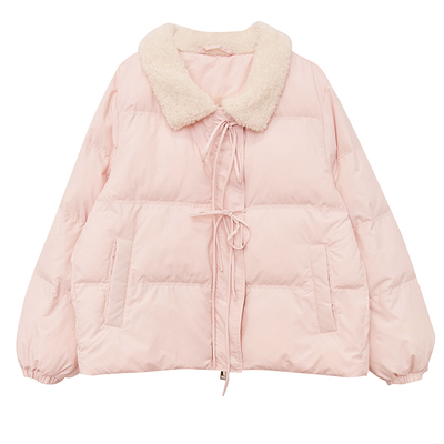 DM100防风甜美羊羔毛翻领棉服