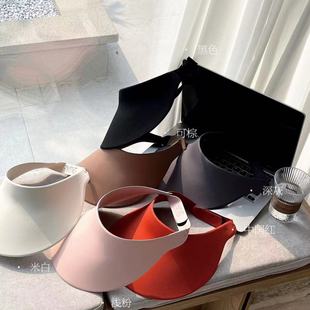 简约纯色柚蜜儿空痕防晒运动帽加厚夏季 防晒顶帽无遮阳帽檐大帽