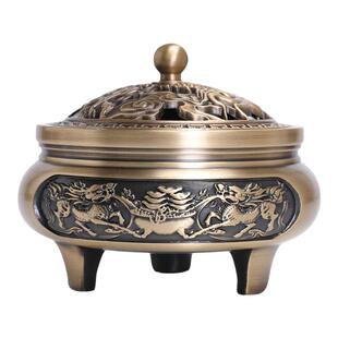 铜香炉麒麟三足黄铜家用室内沉香熏香炉仿古檀香炉供佛大号香薰炉