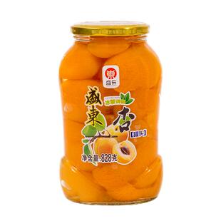 盛东甜杏罐头瓶装828g*2瓶新鲜黄杏午后冰糖水果罐头两罐装包邮