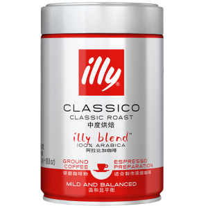 illy意利咖啡粉原装进口意式浓缩研磨阿拉比卡黑咖啡豆手冲500g