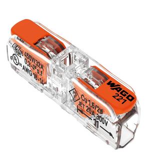 WAGO万可直通式221-2411整盒60只对接线端子电线快速接头连接器