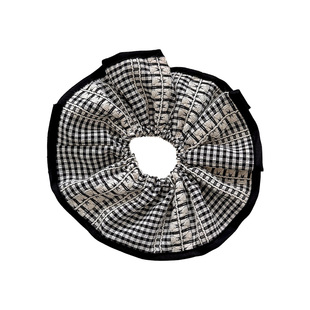 韩系格纹蝴蝶结方巾大肠发圈女新款慵懒风头圈发绳低马尾头绳皮筋