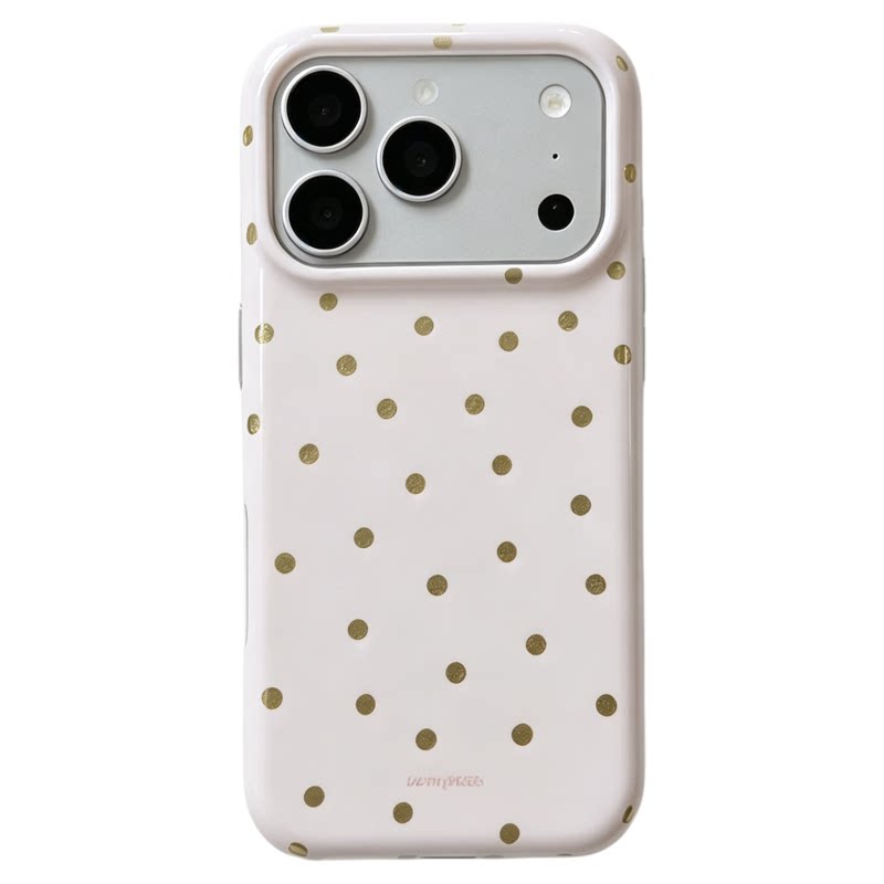 FUTHREE韩风ins简约纯色银波点锡纸纹适用17pro苹果16ProMax手机壳iPhone17银色水钻星星爱心支架