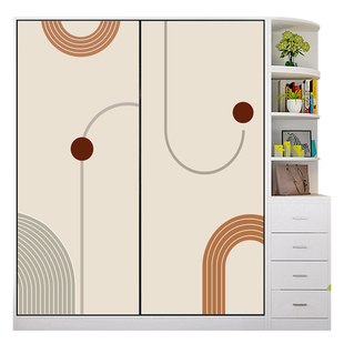 定制简约抽象线条卧室衣柜翻新贴纸防水门贴装饰玻璃柜门美化墙贴