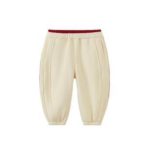 [520G一体绒]齐齐熊宝宝加绒裤子男童年服冬季新年儿童保暖裤红色