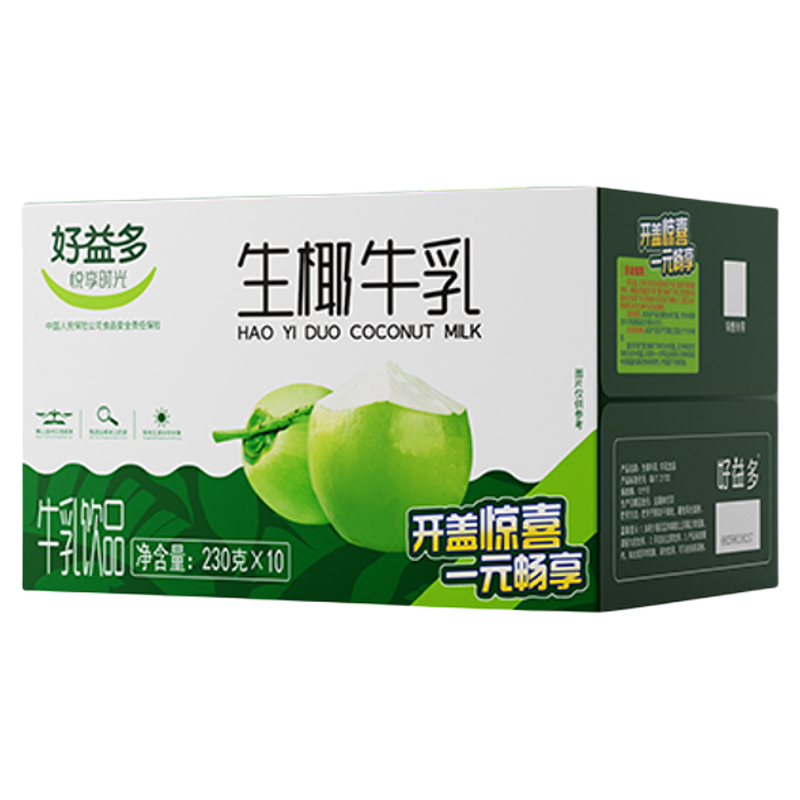 好益多生椰牛乳230g含乳饮料饮品椰子汁牛奶椰奶厚椰乳饮料瓶装