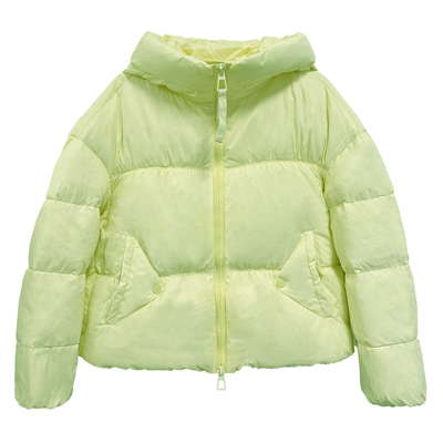 洋气轻薄小羽绒服女绿色保暖外套