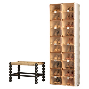 蚂蚁盒子多层可折叠鞋盒免安装鞋架收纳鞋柜大容量鞋柜轻奢收纳柜