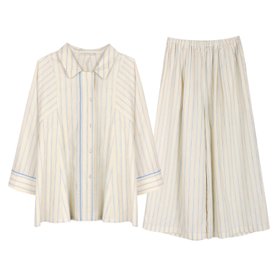纯棉长袖八分裤女家居服朵朵可可