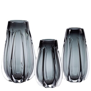 轻奢现代透明玻璃花瓶摆件客厅插花餐桌北欧风高级感家居装饰品