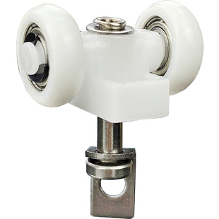 老款折叠门塑料五金配件轨道上吊轮卫生间铝合金隔断推拉门滑轮子