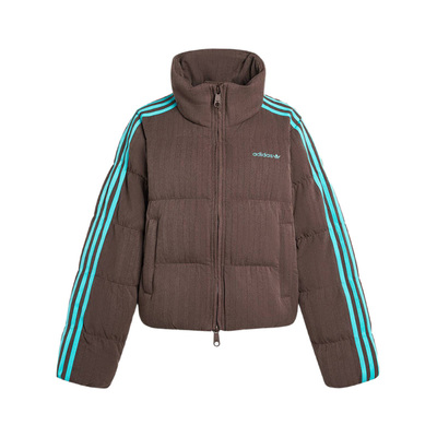 【自营】Adidas/阿迪达斯保暖短款撞色绒面运动面包羽绒服KG4909