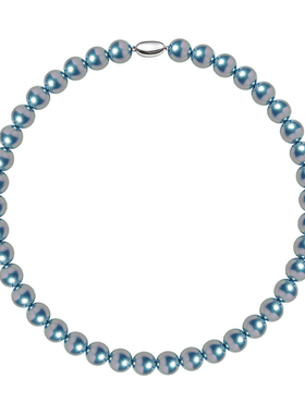 蓝色珍珠项链2025新款爆款大溪地孔雀绿颈链轻奢小众高级感设计感