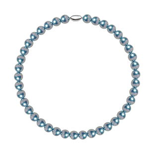 蓝色珍珠项链2025新款爆款大溪地孔雀绿颈链轻奢小众高级感设计感