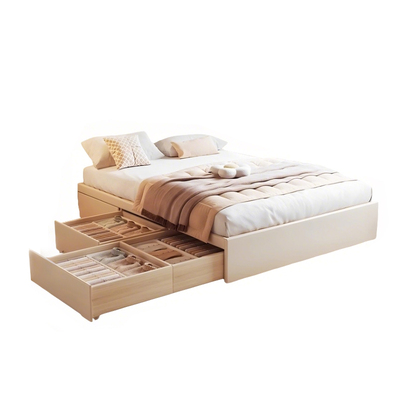 侧开储物床带抽屉高箱体全实木儿童无床头小户型家用榻榻米地台床