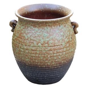 无孔水培器皿流水花瓶摆件复古中式装饰花盆室内粗陶罐插花器特高