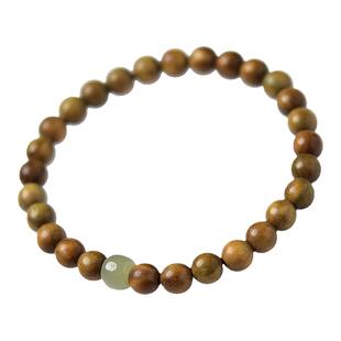 檀木手串女男绿檀木冰晴水散珠翡翠玉石檀香木珠子佛珠和田玉手链