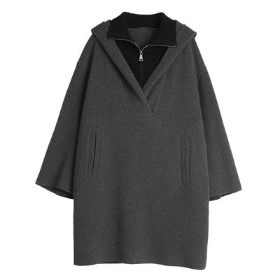 绵羊毛混纺双面呢大衣ELLE