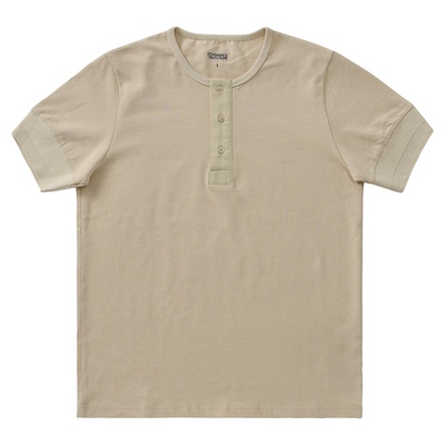 柴米短袖美式复古亨利领T恤
