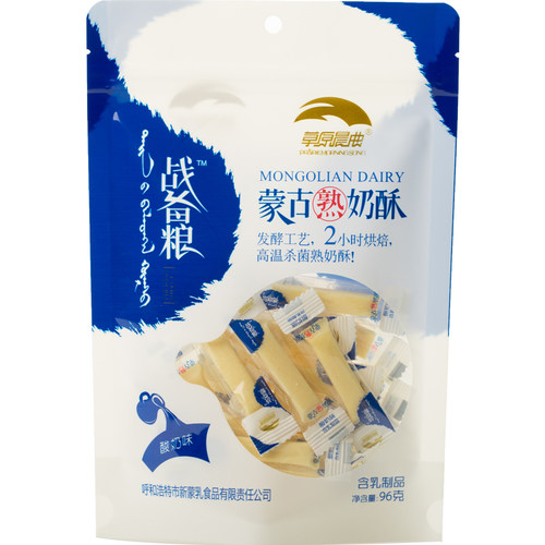 草原晨曲蒙古熟奶酥奶条奶酪条零食奶制品酸奶条奶酥奶棒96g