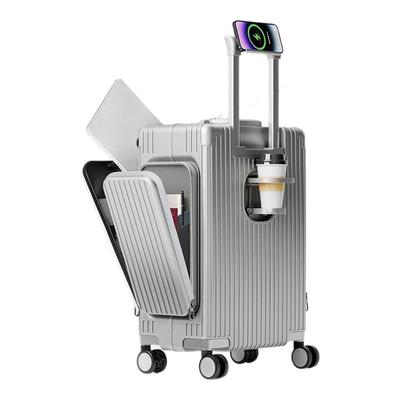 前开口20寸登机行李箱侧开拉杆箱