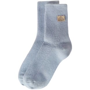 80%美利奴羊毛女袜 纯羊绒厚实极暖毛线中筒袜雪地户外保暖袜冬季