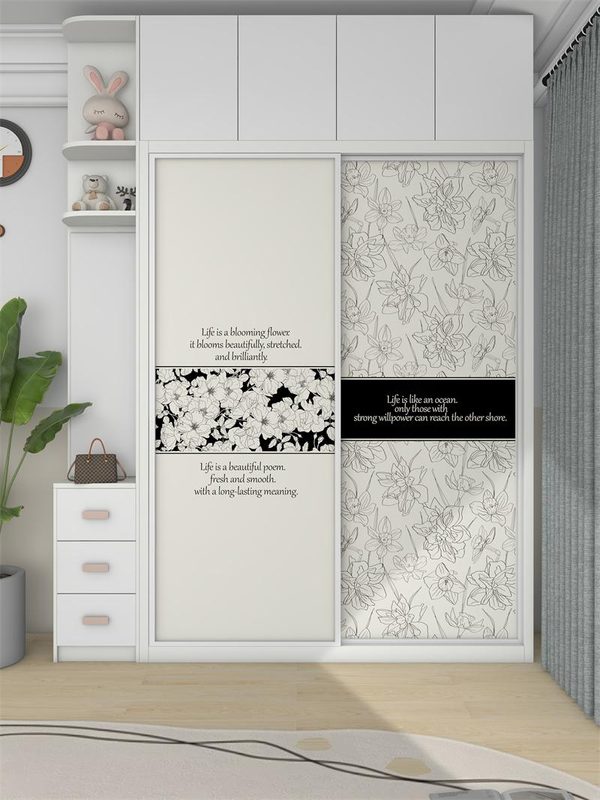 法国衣柜门不干胶卧室客厅隔断玻璃门推拉门膜家居装修墙纸不干胶