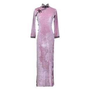 民国舞蹈改良旗袍中国风新中式舞蹈服扇子舞渔光曲舞蹈旗袍演出服