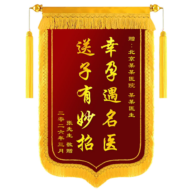 锦旗定制定做生殖科医生送子锦旗