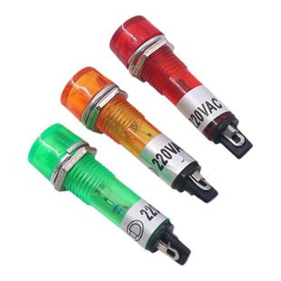 小型圆形电源信号灯指示灯XD10-3塑料12v外壳24v红绿黄220V孔10MM