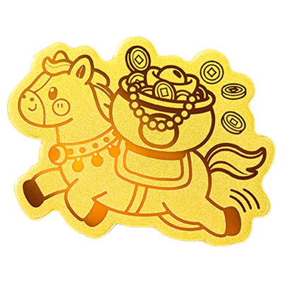 会员精选普陀山黄金马年马上来财金箔后背贴手机贴