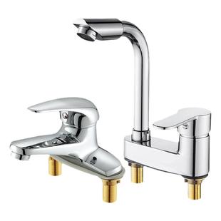 老式双孔台盆冷热水龙头家用洗脸盆洗手盆面盆卫生间洗手池混水阀