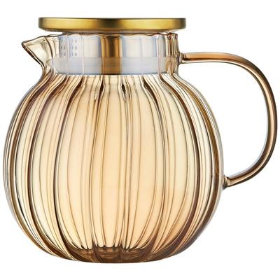 绿昌明家用轻奢玻璃花茶壶耐高温