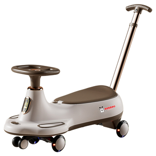 巴布豆儿童扭扭车1-3岁2025新款大人可坐双人带推杆宝宝溜溜摆车