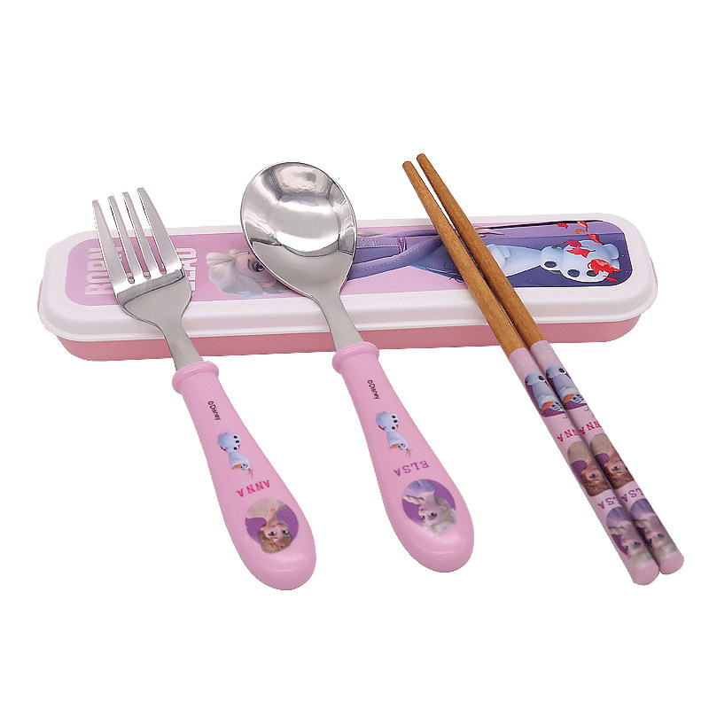 韩国进口儿童餐具卡通便携筷子