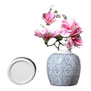 仿古青花瓷陶瓷罐高级感复古摆件中式古香古色客厅水培插花花器