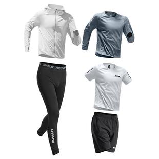 跑步运动套装男夏季冰丝防晒速干休闲健身衣服登山骑行训练五件套