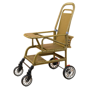 夏季清凉可坐可站可躺仿藤椅推车轻便竹编小推车手工竹藤儿童推车