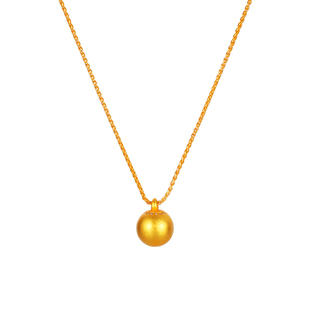 有求必应古法沙金项链女小金球吊坠叠戴轻奢高级感新款锁骨毛衣链