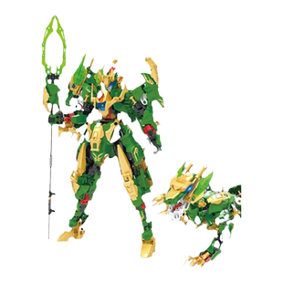 JAKI佳奇积木四圣兽机甲战士拼装儿童玩具男孩变形机器人白虎金刚