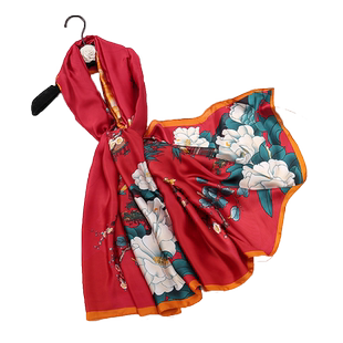 旗袍空调房旅游海边围巾披肩新款女外搭薄款夏季配裙子两用丝巾