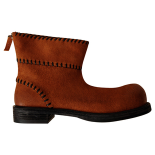 Le' Murmure 戏谑几何 秋冬新款翘头裸靴马反绒短靴ins风切尔西靴