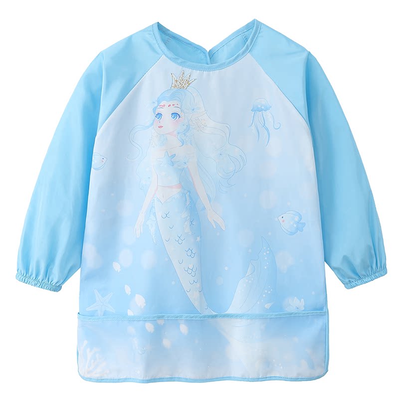 美人鱼儿童罩衣画画衣服防水防油