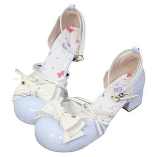 正品清仓洛丽塔 甜你一夏久久Lolita原创中跟圆头甜美玛丽珍凉鞋